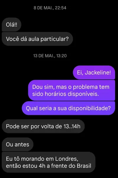Pedido de aula particular
