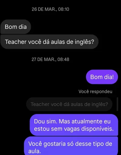 Pedido de aula particular