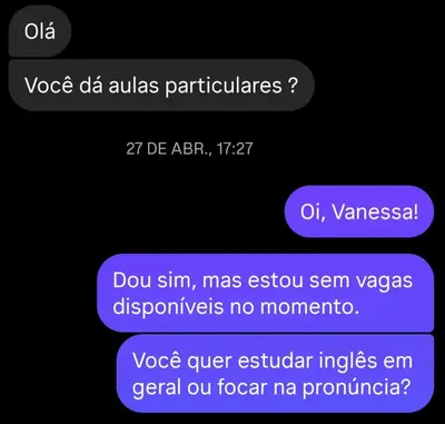 Pedido de aula particular